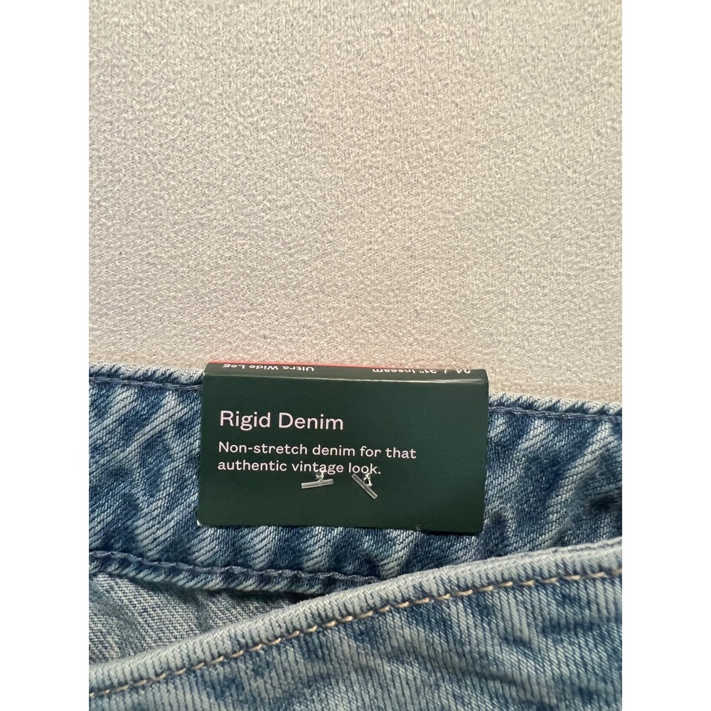 Wild Fable Womens Plus Size 24 Mid Rise Ultra Wide Leg Distressed Jeans Blue NWT - Picture 7 of 10